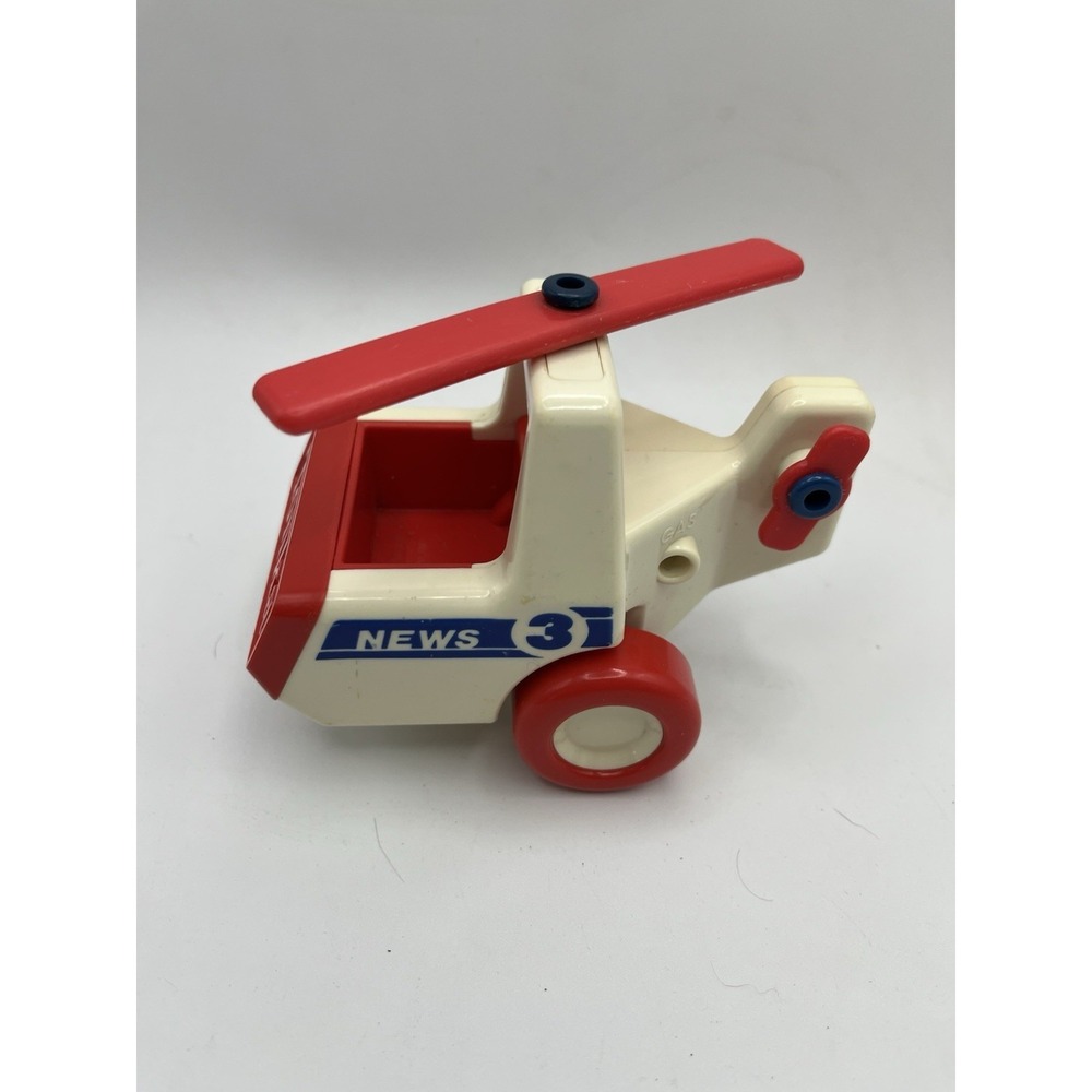 Vintage Tonka Plastic Helicopter Bandai Toy News 3 Red and White Play Toy!